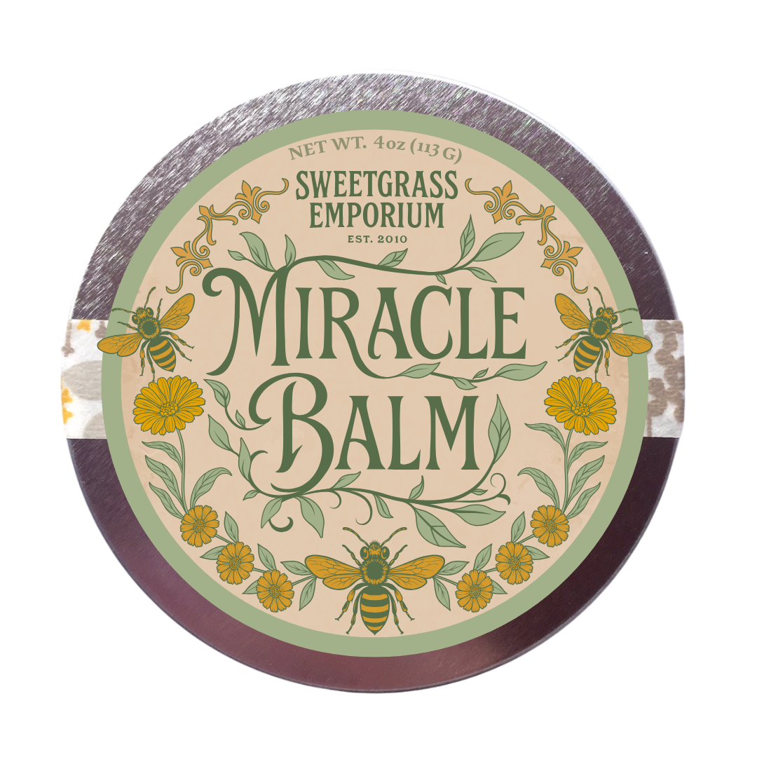 Miracle Balm country nouveau label by Sweetgrass Emporium